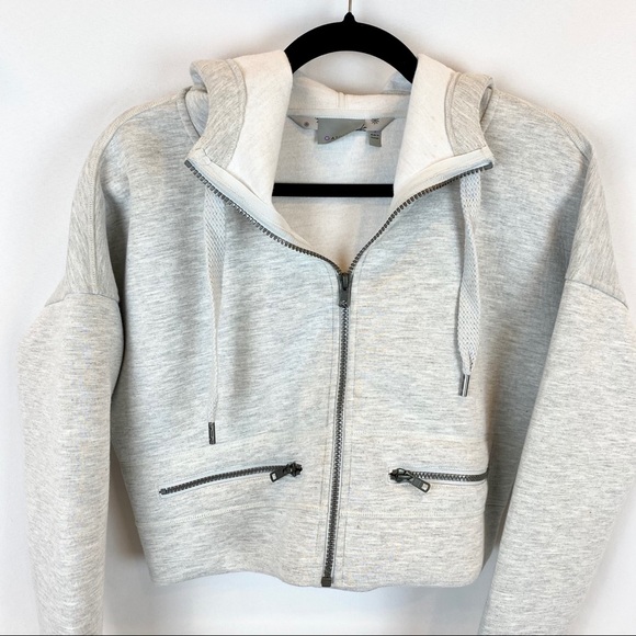 Athleta Fuse Cropped Jacket Hoodie Gray - Picture 6 of 6